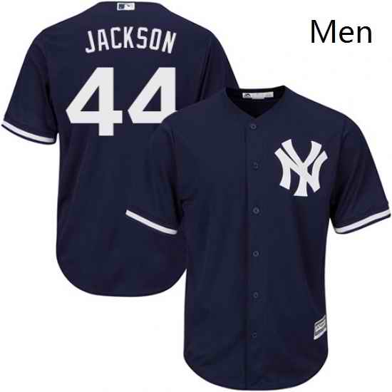 Mens Majestic New York Yankees 44 Reggie Jackson Replica Navy Blue Alternate MLB Jersey